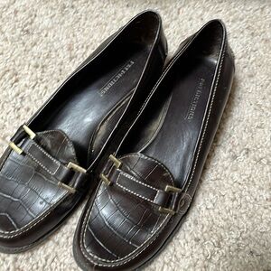 BROWN LEATHER LOAFERS 6 1/2